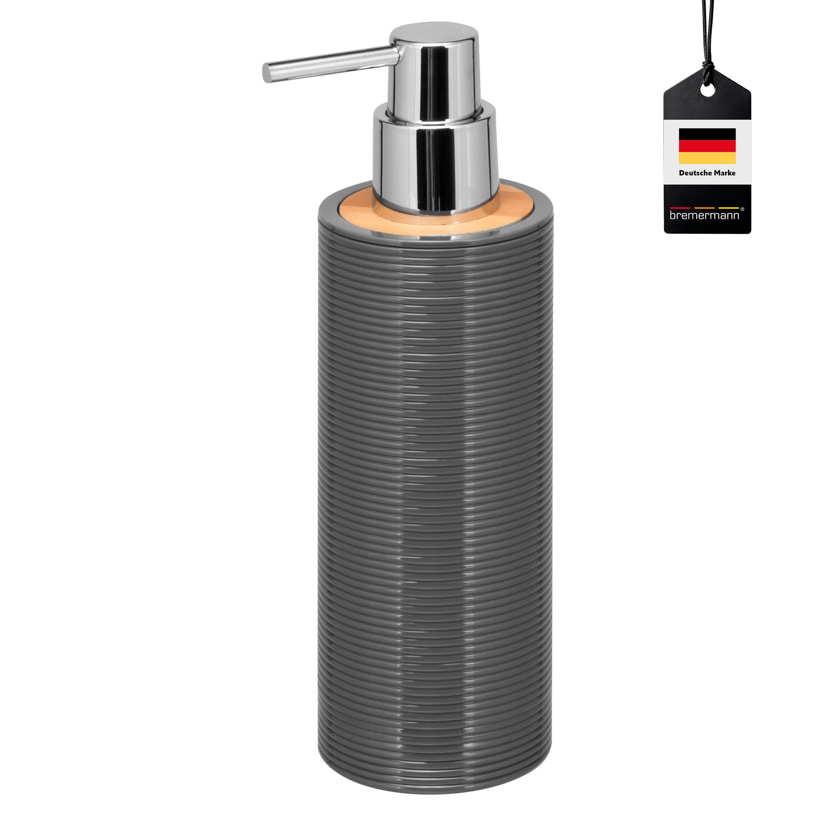 SEIFENSPENDER 340 ml, grau - Grau, Kunststoff (6/20.5/6cm) - bremermann