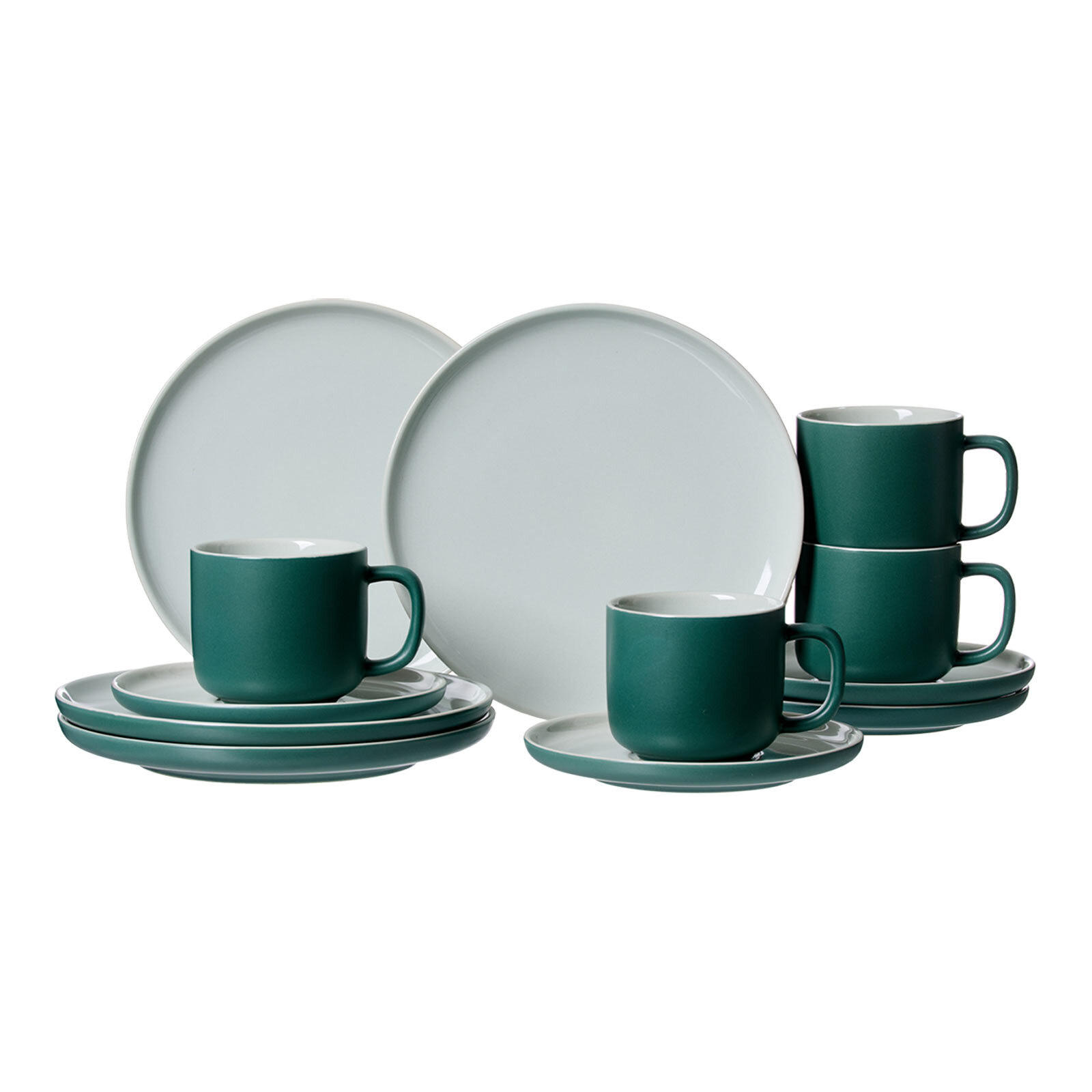 KAFFEESERVICE Jasper grün 12er Set - Grün, Keramik (1/1/1cm) - Ritzenhoff Breker