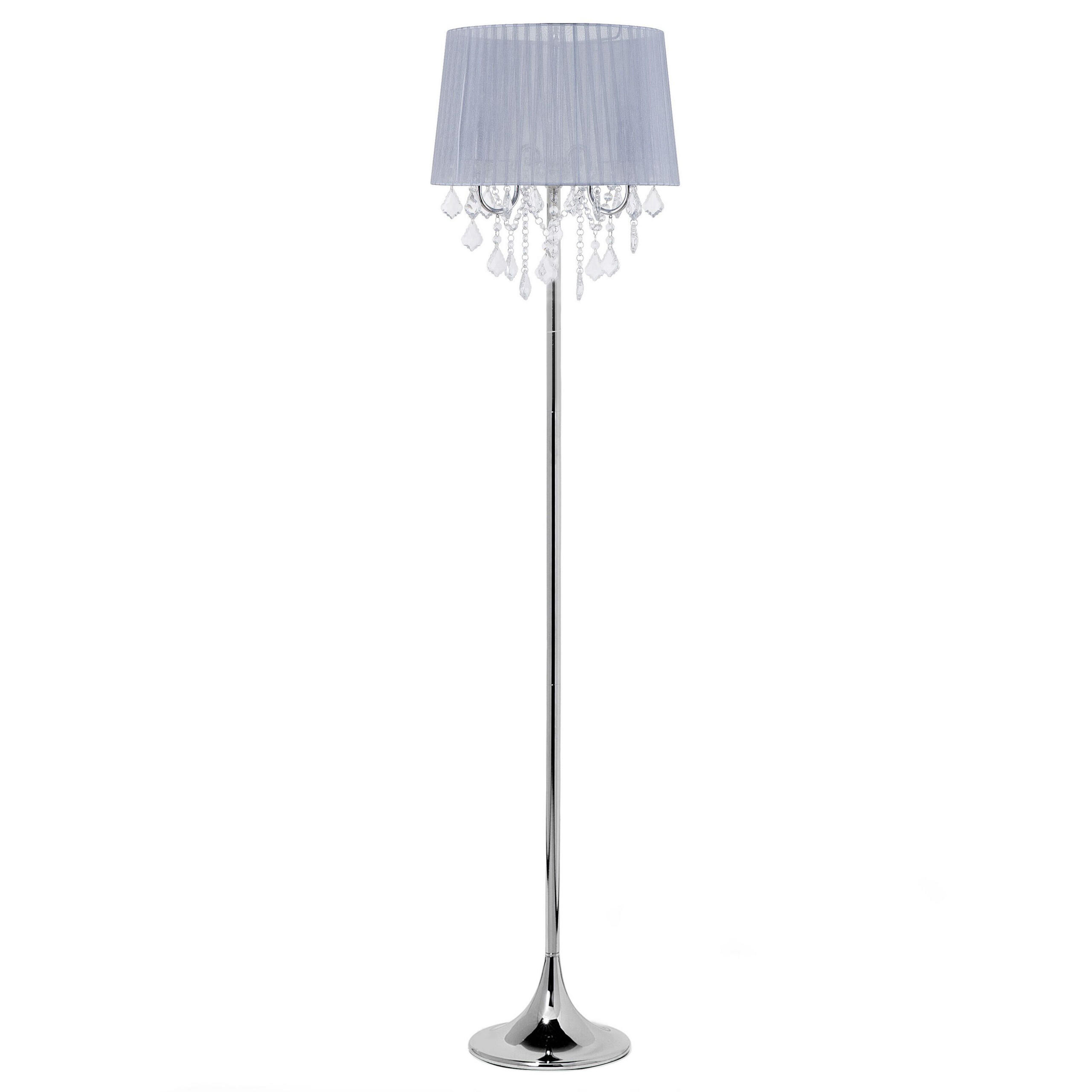 STEHLAMPE Evans 40/40/165 cm - Silberfarben, Metall (40/40/165cm) - Beliani