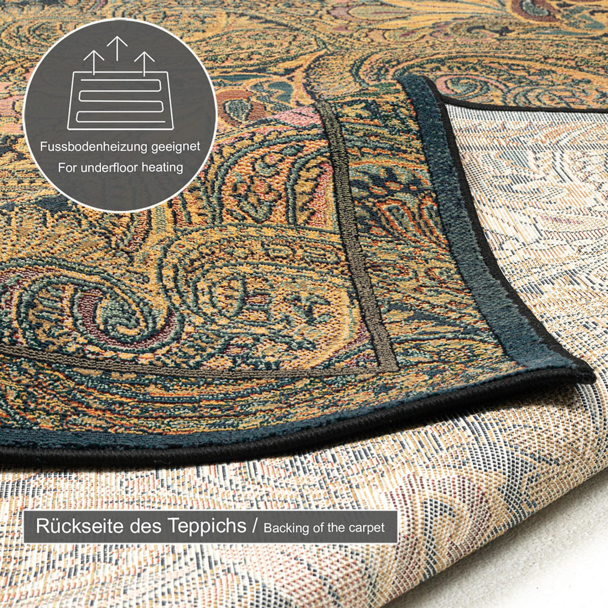 WEBTEPPICH Gabiro 739 160x235 cm - Goldfarben, Textil (160/235cm) - THEKO