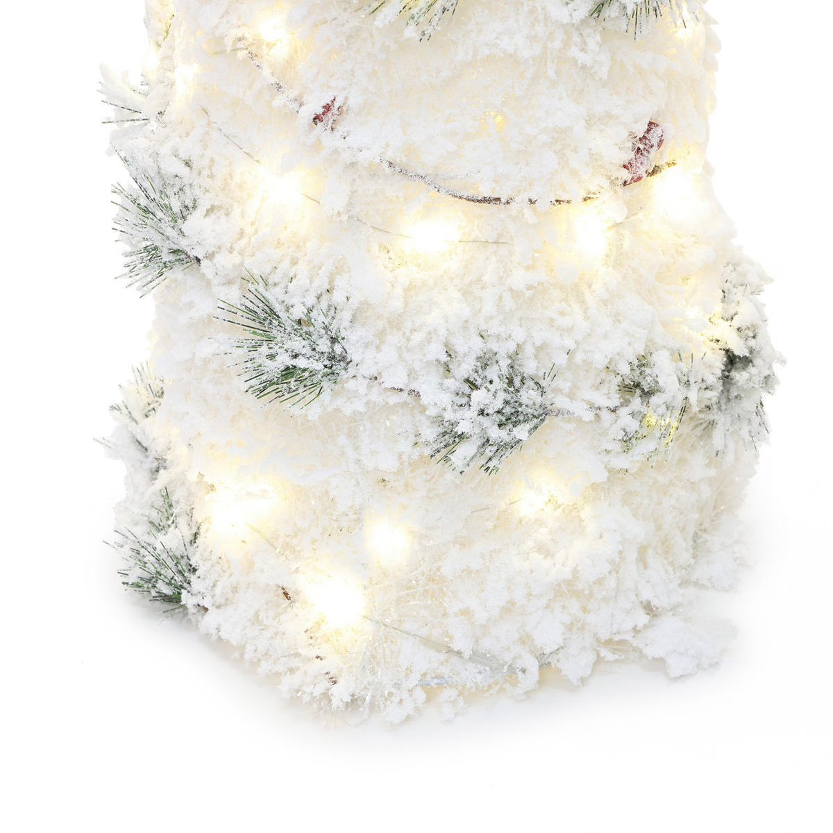 WEIHNACHTSBAUM Beleuchtet HTHD0247 - Weiß/Grün, Kunststoff/Metall (20/80/20cm) - Hometopia