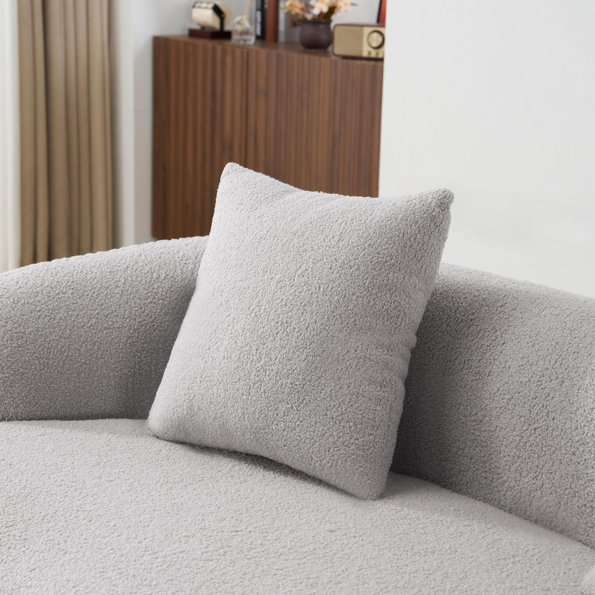 2-SITZER-SOFA DE-34988 geschwungen Hellgrau - Hellgrau, Textil (89/70/170cm) - ComfortXL