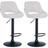 BARHOCKER 2er Set Lederlook weiß - Weiß, Textil (47/85/48cm) - CLP