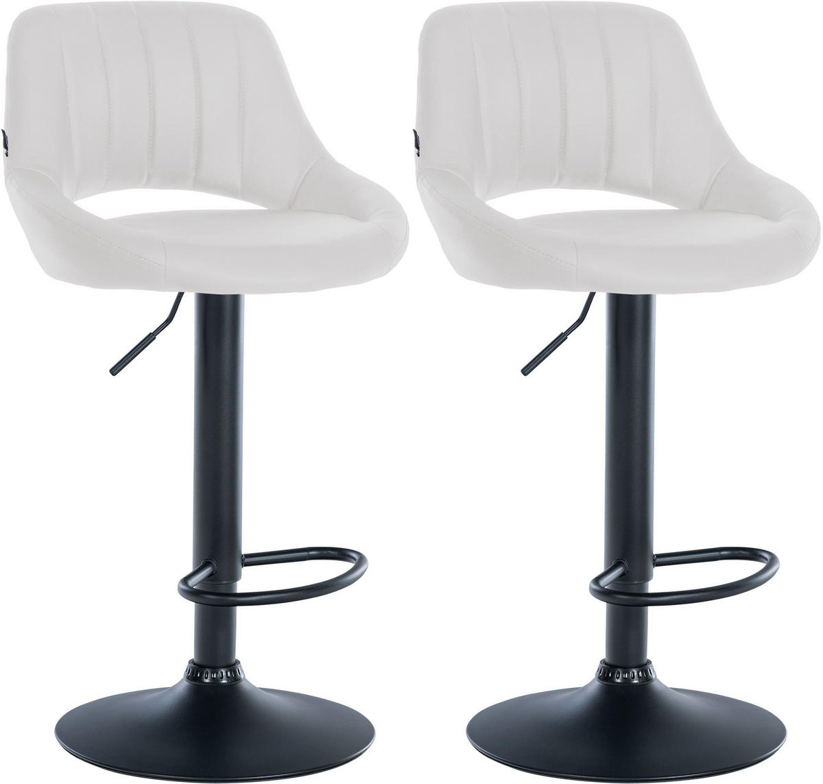 BARHOCKER 2er Set Lederlook weiß - Weiß, Textil (47/85/48cm) - CLP