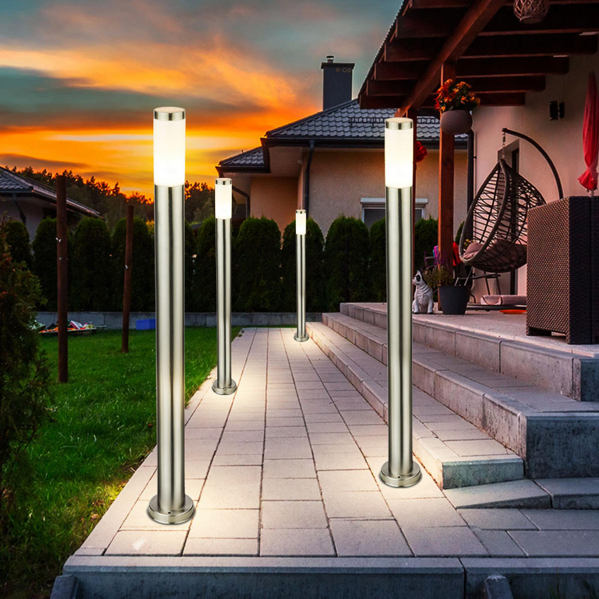 LED WEGELEUCHTE Silber Metall - Silberfarben, Metall (7.8/7.8/110cm) - Globo Lighting