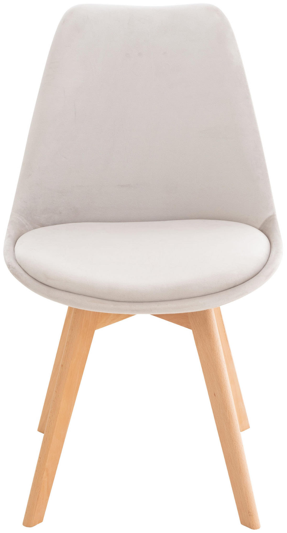 ESSZIMMERSTUHL Lines, Samt hellgrau - Hellgrau/Naturfarben, Holz/Textil (49/83/50cm) - TPFLiving
