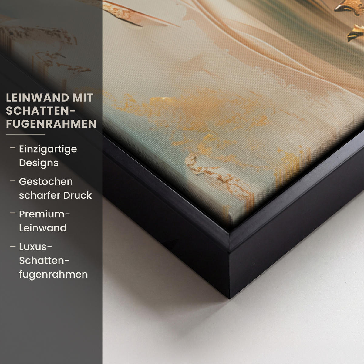 LEINWAND Bilder mit Rahmen - Frau - Porträt - Gold - Luxus - Blau - 70x50 - Türkis, Textil (70/50cm) - MuchoWow