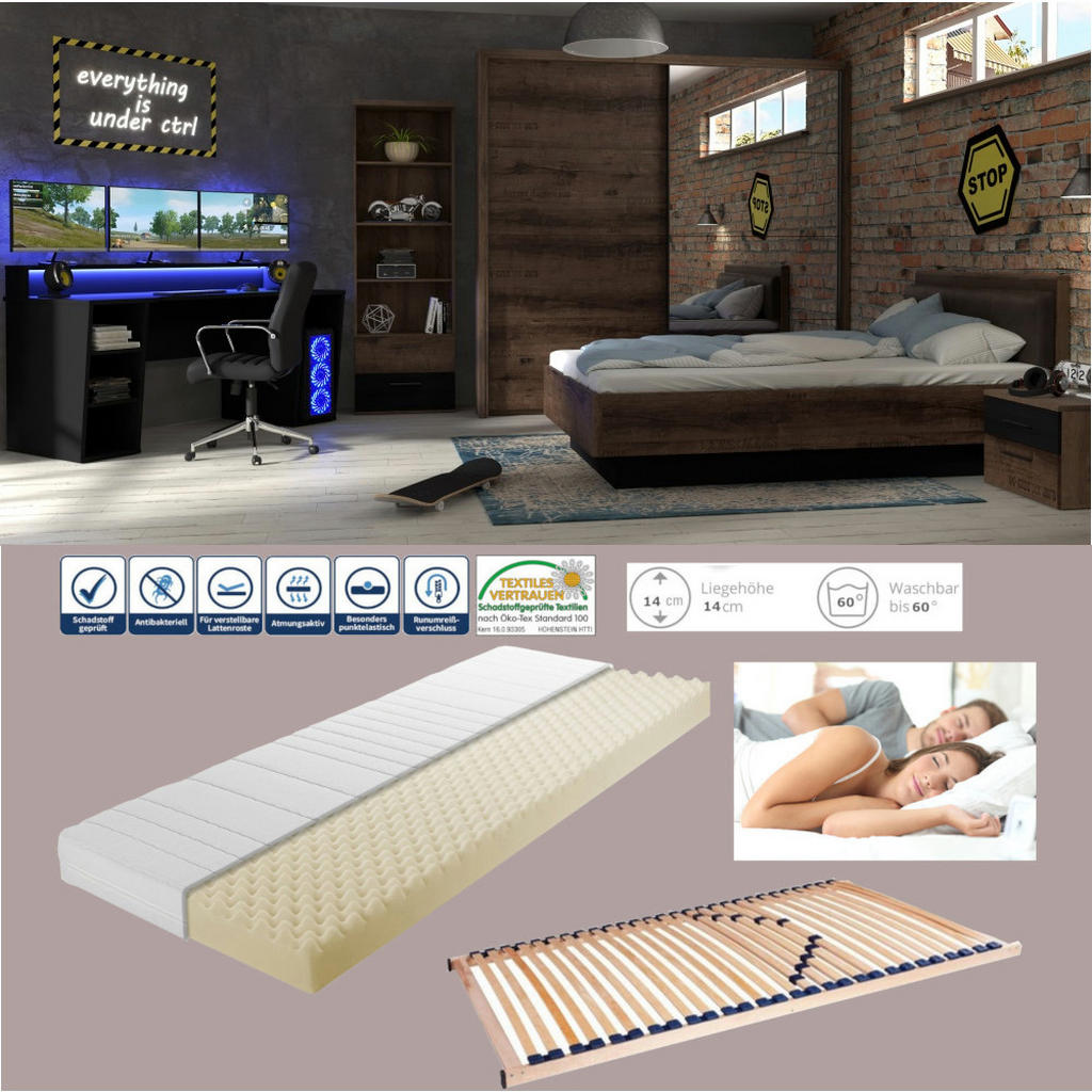 Thumbnail - Xxxl Jugendzimmer, Braun, Holzwerkstoff, 120x200x80 cm, Kinder- & Jugendzimmer, Jugendmöbel, Komplette Kinder- & Jugendz...