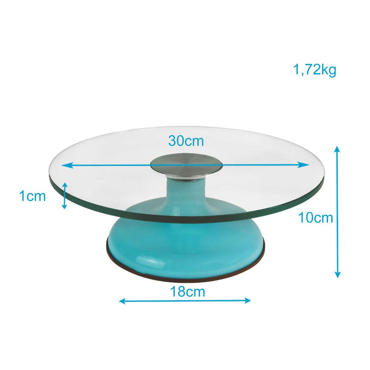 KUCHENPLATTE - Blau, Glas (30/10/30cm) - Intirilife