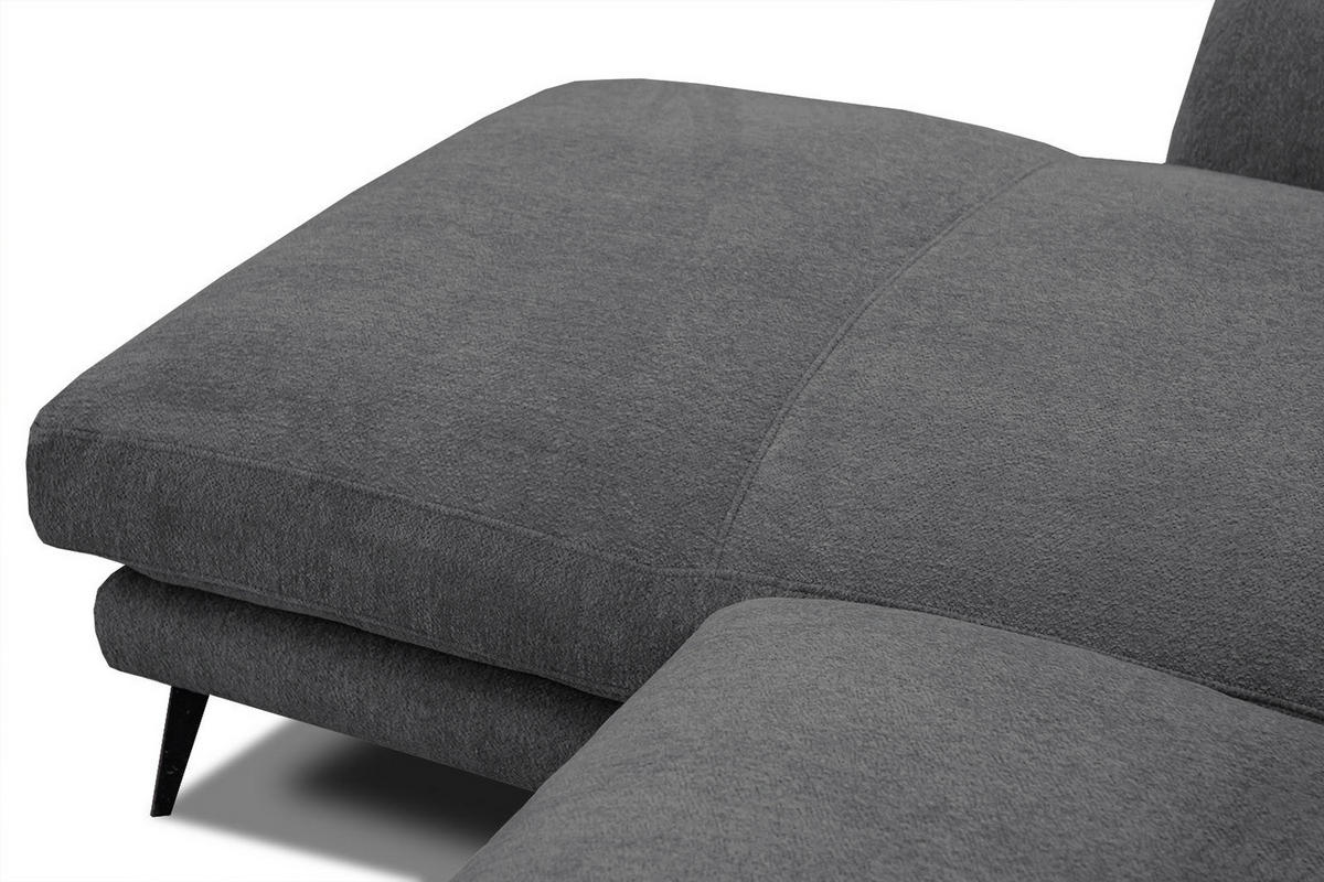 ECKSOFA WINTER 4-Sitzer, graphitfarben - Schwarz/Graphitfarben, Holzwerkstoff/Textil (158/269cm) - Courtois Laville