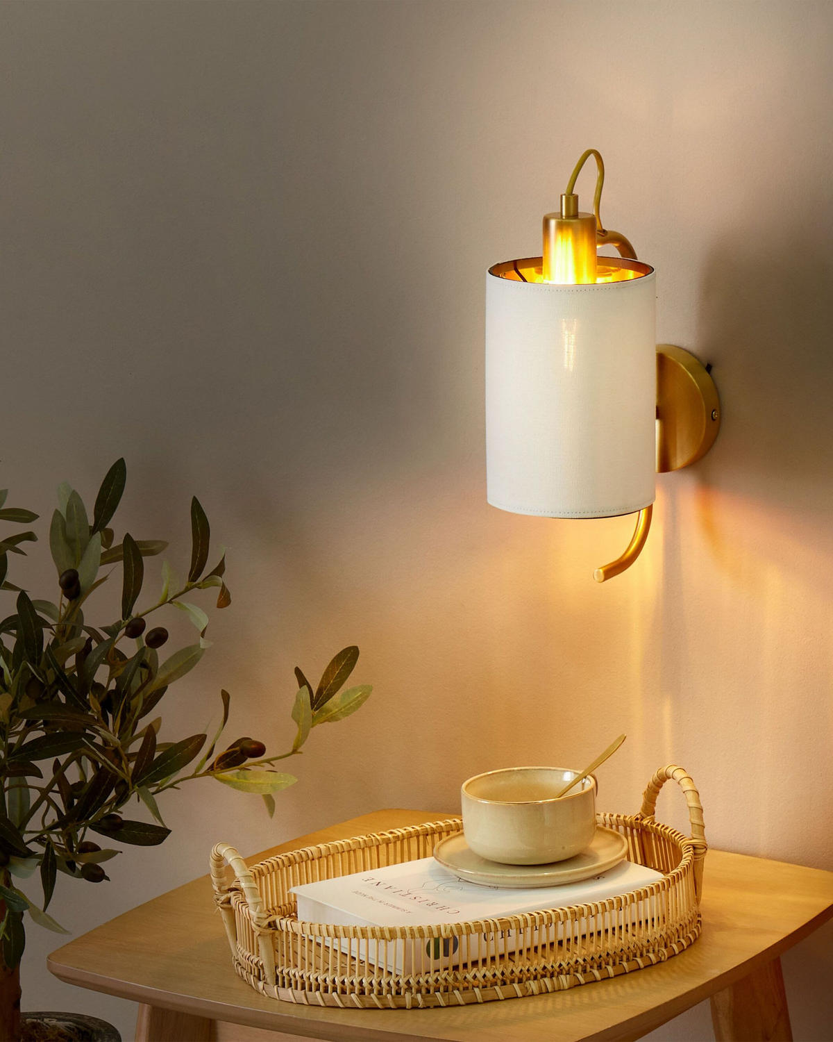 WANDLAMPE Kupfer/Weiß Liberia - Weiß/Kupferfarben, Metall (13/30/16cm) - Beliani