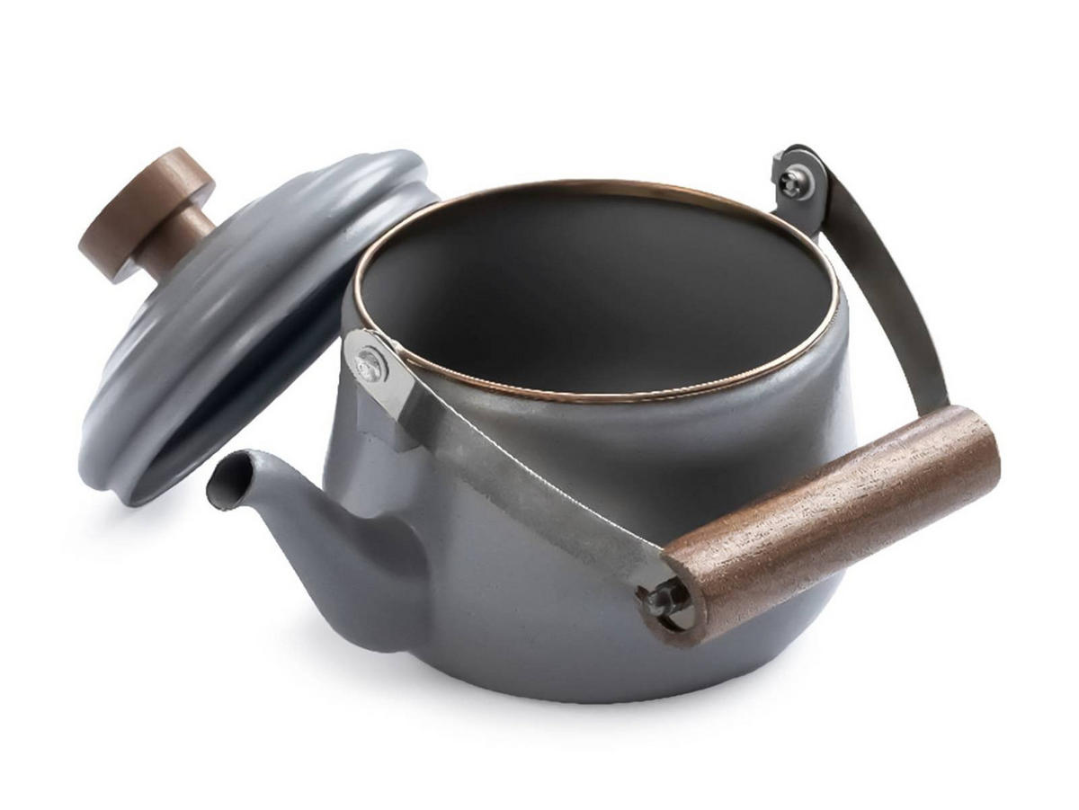 TEEKANNE Emaille slate grey (grau gesprenkelt) 1,5L - Grau, Metall (1.5L) - BAREBONES