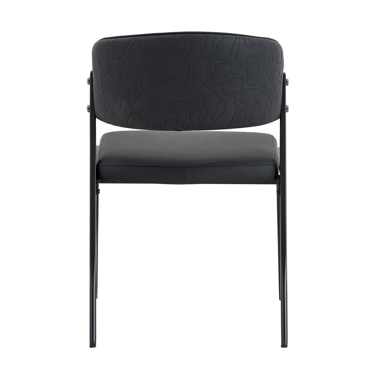 STUHL-SET DE-36686 2 Stück mit Kunstlederbezug und Metallgestell Schwarz - Schwarz, Metall (49/78/51cm) - ComfortXL