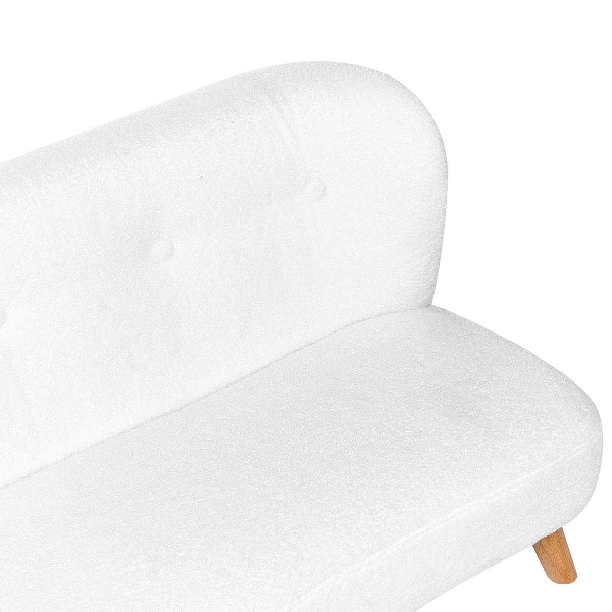 CANAPEA PENTRU COPII bouclé albă Lote - maro/alb, material textil (94/59/57cm) - Beliani