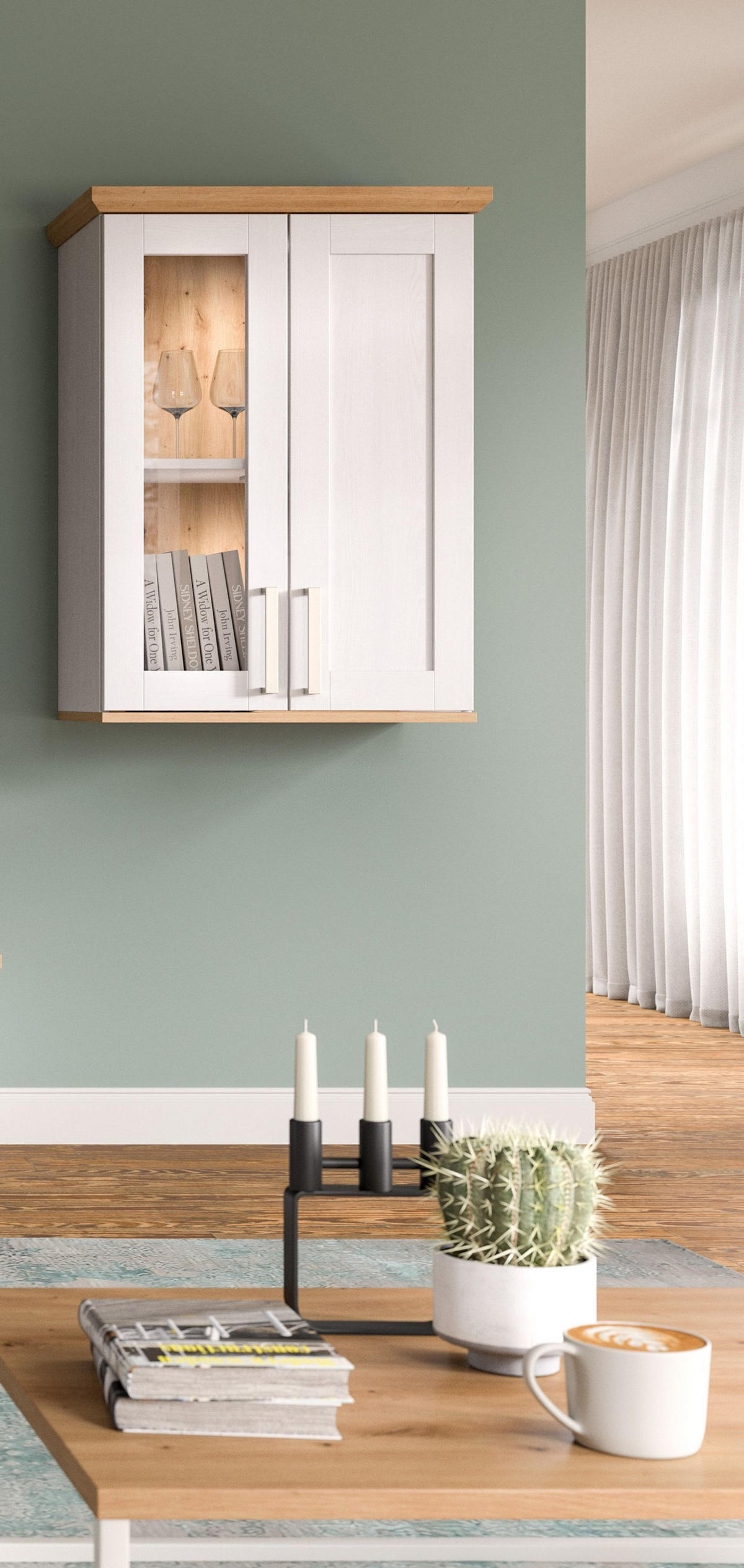 VITRINE VERONA (B/H/T: ca. 64/88/37 cm) in Sibiu Lärche Nachbildung/Sibiu Lärche Nachbildung - Lärchefarben, Holzwerkstoff (64/88/37cm)