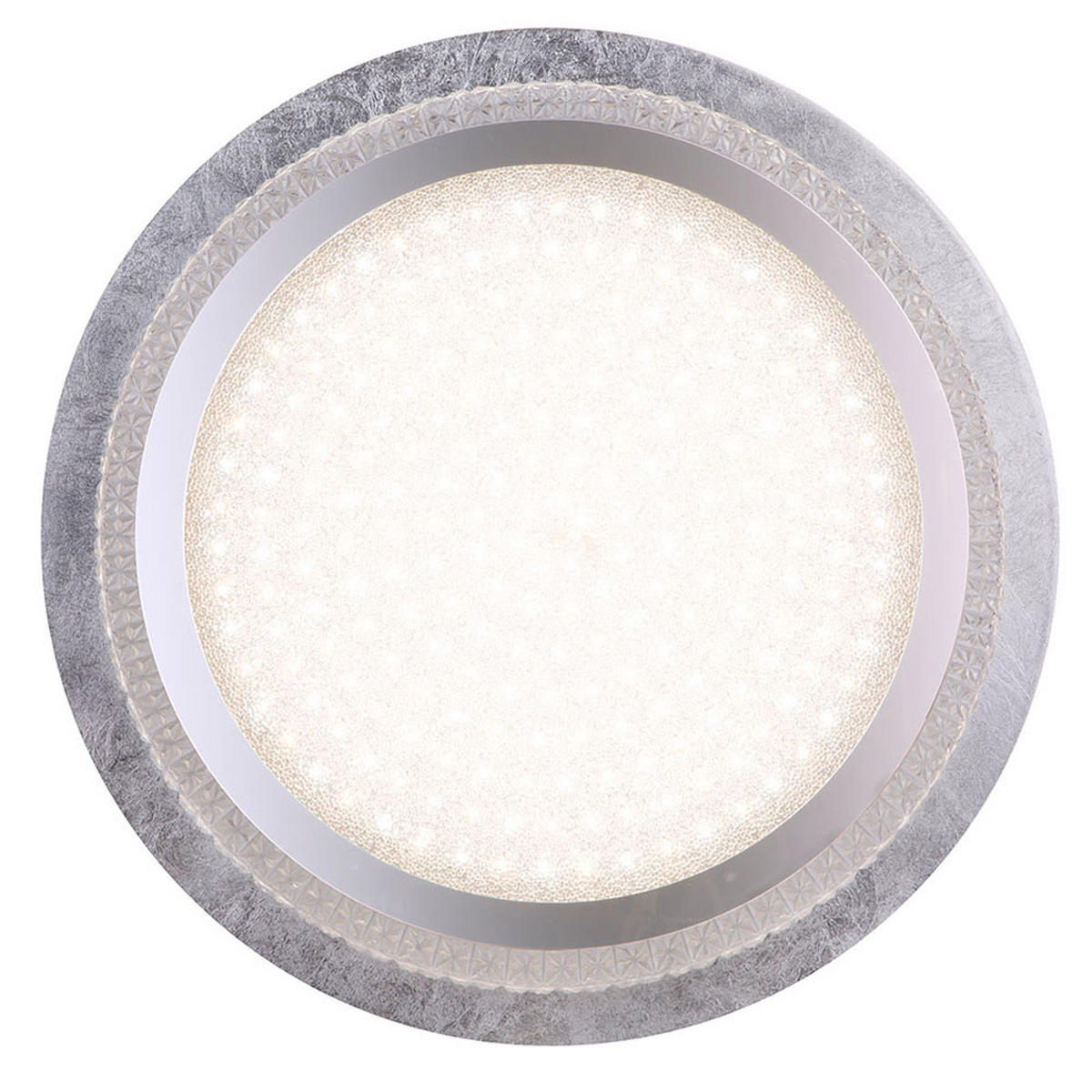 LED DECKENLEUCHTE Metall Weiß Kristalloptik - Weiß, Metall (45/45/6.7cm)