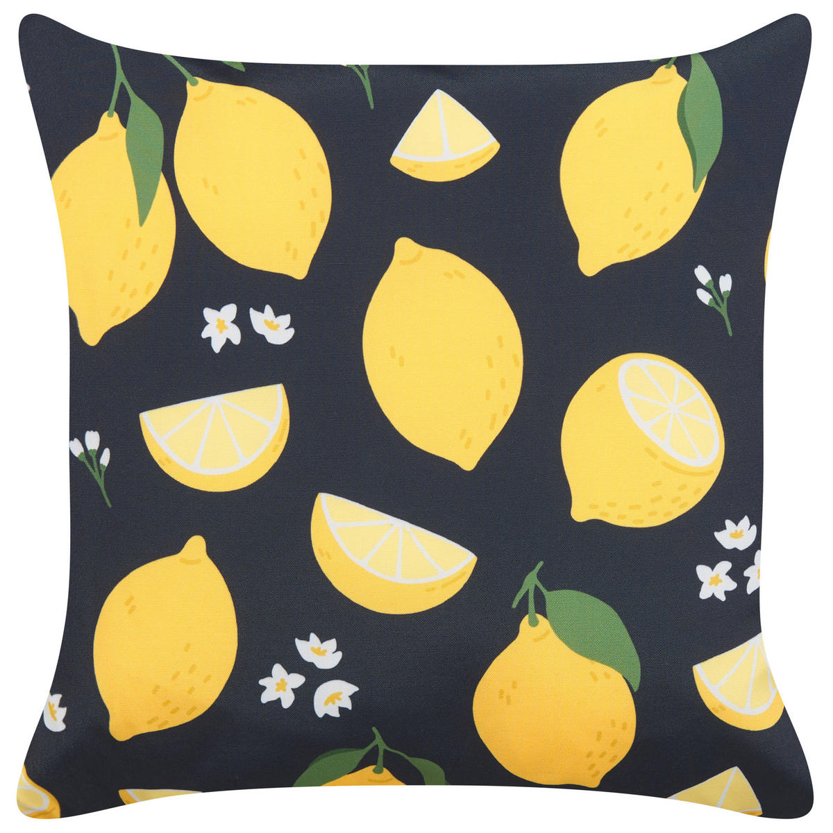 DEKOKISSEN 2er-Set Schwarz 45/45 cm Orchid - Schwarz, Textil (45/45cm) - Beliani