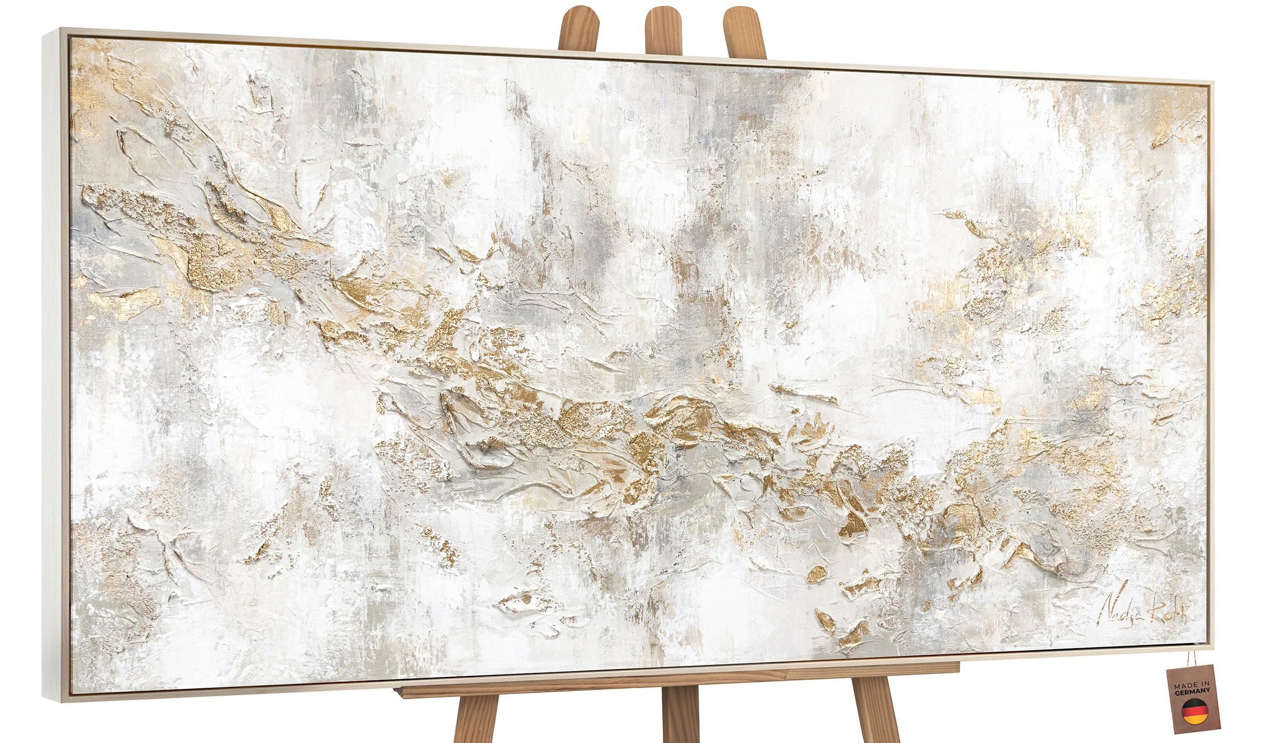 GEMÄLDE Geschichte Schattenfugenrahmen Beige 160x80 cm - Beige, Holz (160/80cm) - YS-art gallery