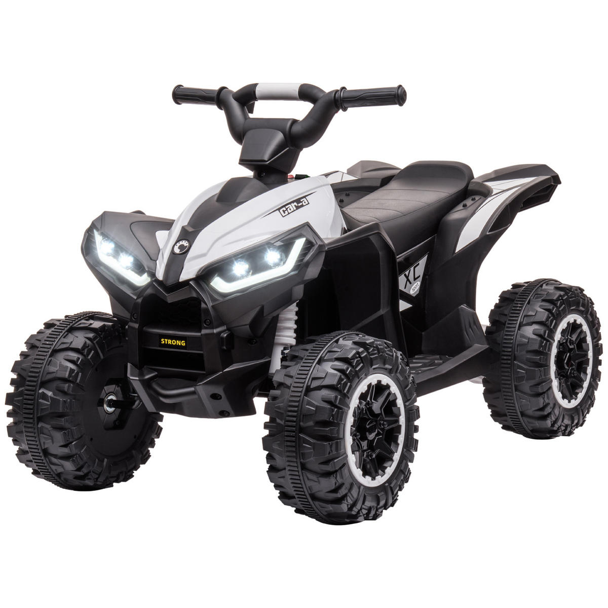 KINDER-QUAD DE-06289 Doppelmotor, Sound und Licht Schwarz/Weiß - Schwarz/Weiß, Kunststoff/Metall (83/53/55.5cm) - ComfortXL
