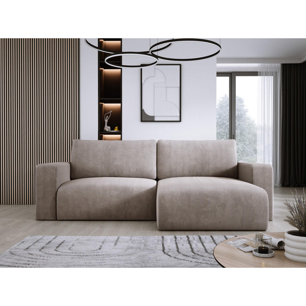 Thumbnail - DomoHome Ecksofa, Cappuccino, Textil, Rechteckig, 247x143 cm, Wohnzimmer, Sofas & Couches, Wohnlandschaften, Ecksofas