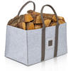 KAMINHOLZKORB SinglePack Filz 50/32/30 cm - Grau, Textil (32/30/50cm) - OAKAGE