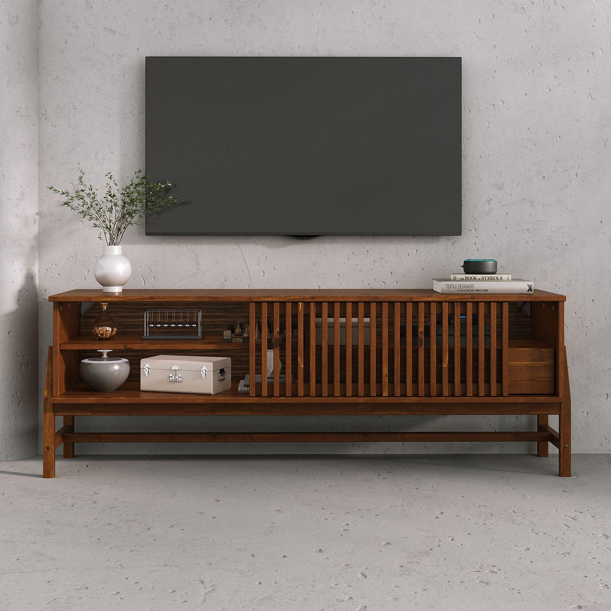 LOWBOARD ADAMO Kastanie - Kastanienfarben, Holz (145/53/41cm) - IDIMEX