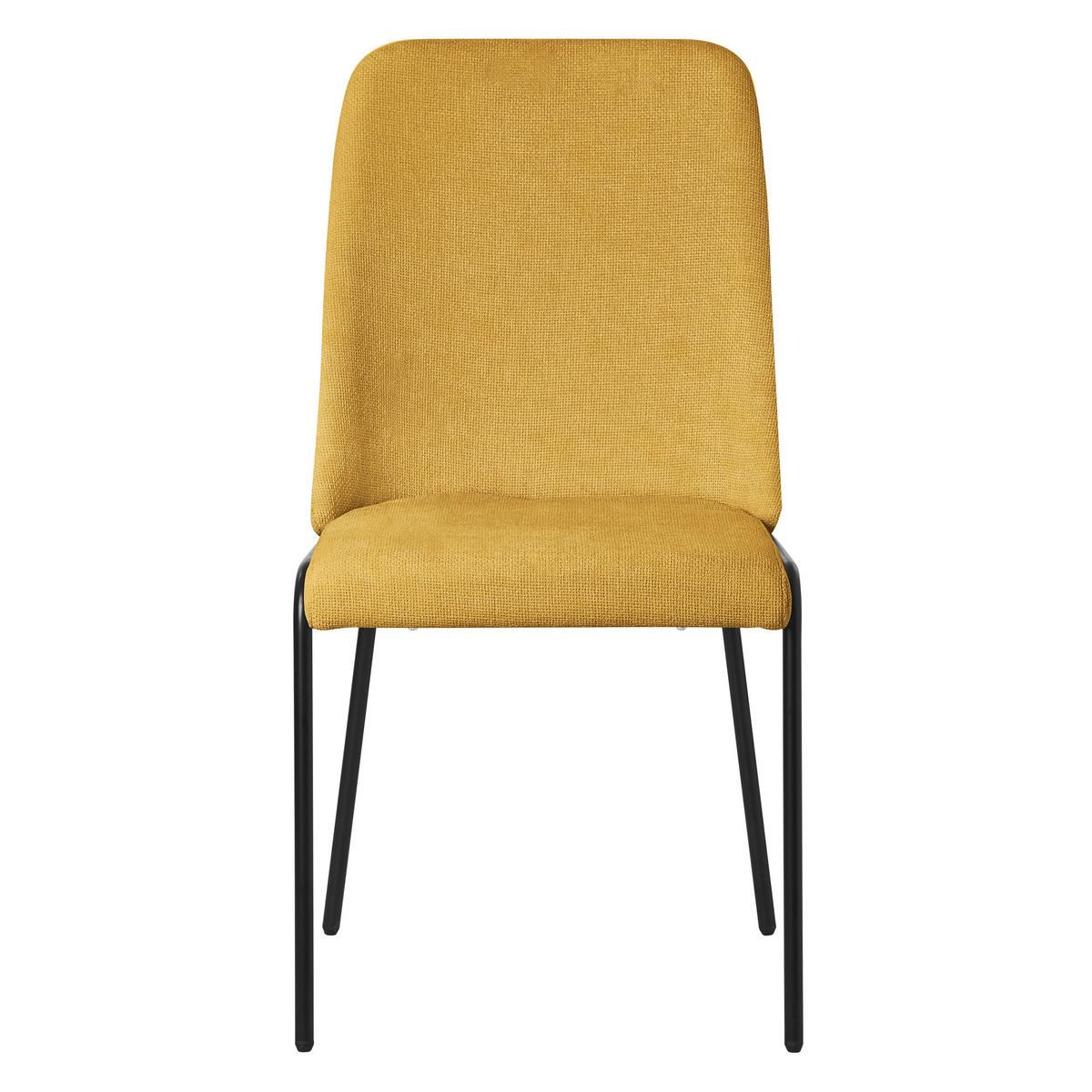 ESSZIMMERSTUHL 2er Set Senf aus Polyester - Gelb/Schwarz, Textil/Metall (49/94/62cm) - ML-DESIGN