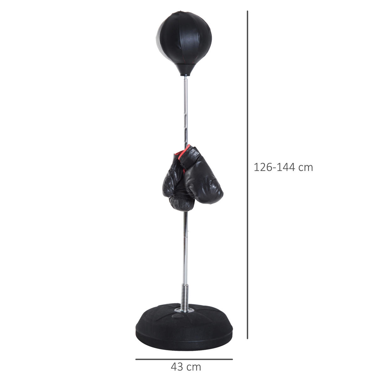 BOXSACK, Kunststoff, Schwarz, 43L x 43B x 144H cm - Schwarz, Kunststoff (43/43cm) - HOMCOM
