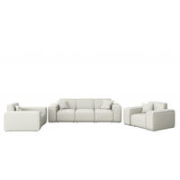 LOUNGEGARNITUR 3 1 1 Gartenmöbel, MALIBU Stoff Odyssey Creme - Creme, Holz - Kaiser Möbel
