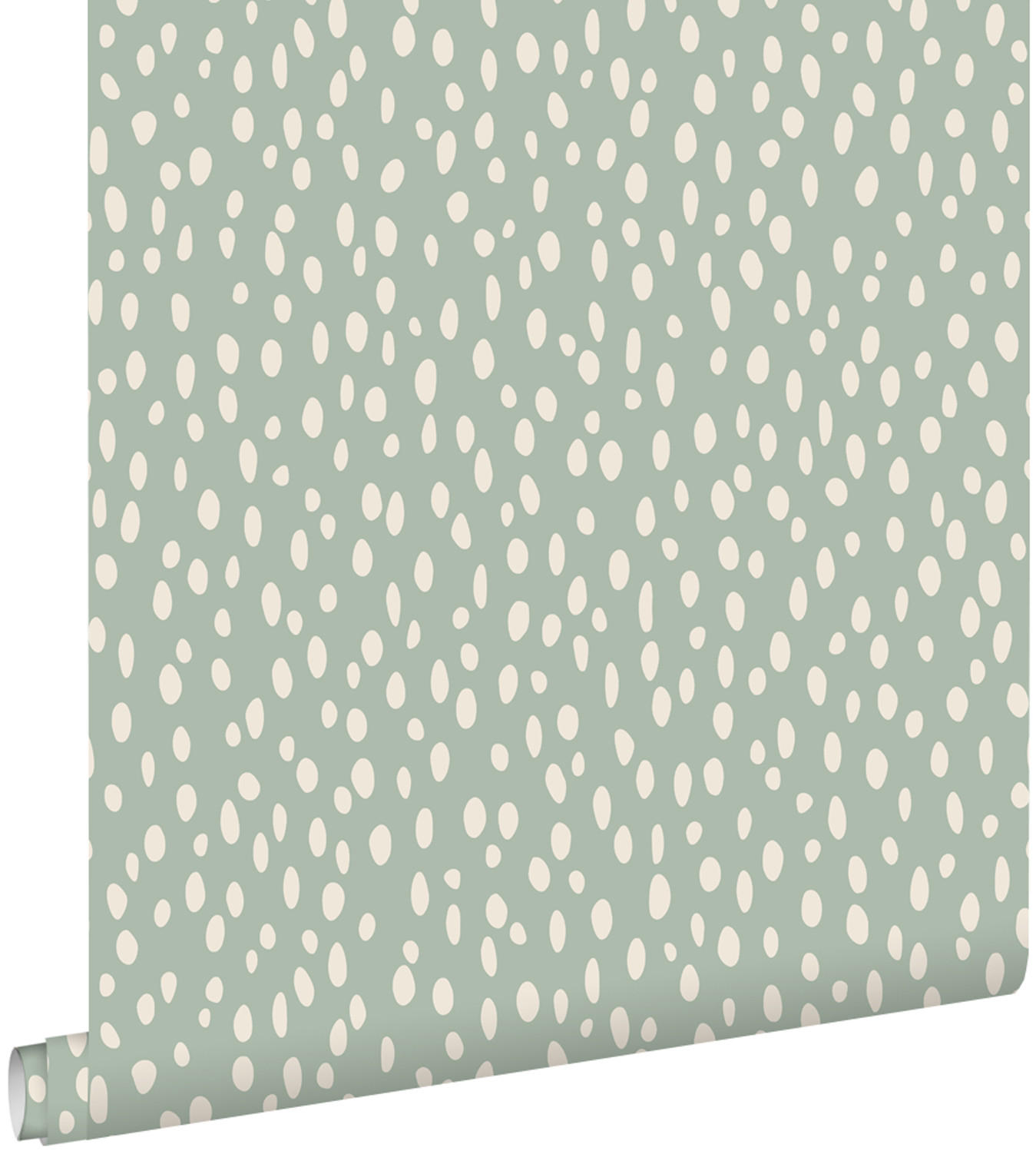 TAPETE Punkte 53 cm x 10.05 m - Grün, Papier (53/0.1cm) - ESTAhome