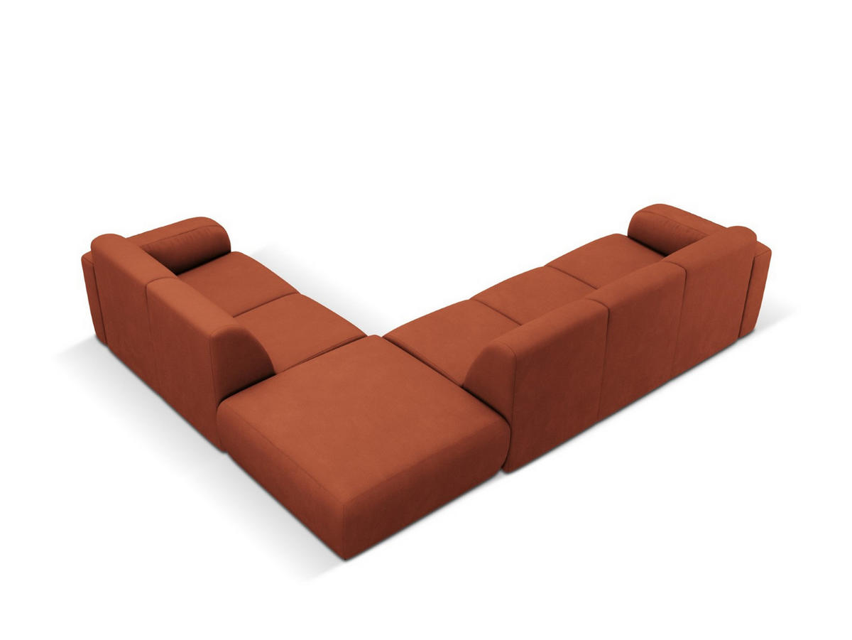 ECKSOFA rechts Molino aus strukturiertem Stoff orange 6 Sitzplätze - Orange, Textil (250/315cm) - Micadoni
