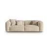 SOFA modular Martina aus Samt leichtes beige 3 Sitzplätze - Creme, Textil (240/75/106cm) - Micadoni