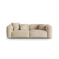 SOFA modular Martina aus Samt leichtes beige 3 Sitzplätze - Creme, Textil (240/75/106cm) - Micadoni