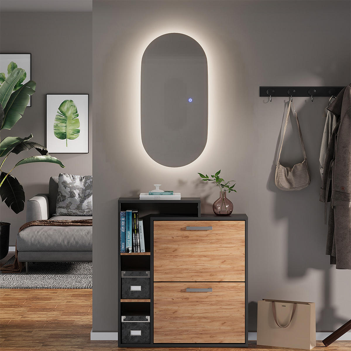 BADEZIMMERSPIEGEL Miral Glas 80 x 40 cm mit Backlight Beleuchtung - Klar, Glas (80/40/2.8cm) - Vicco