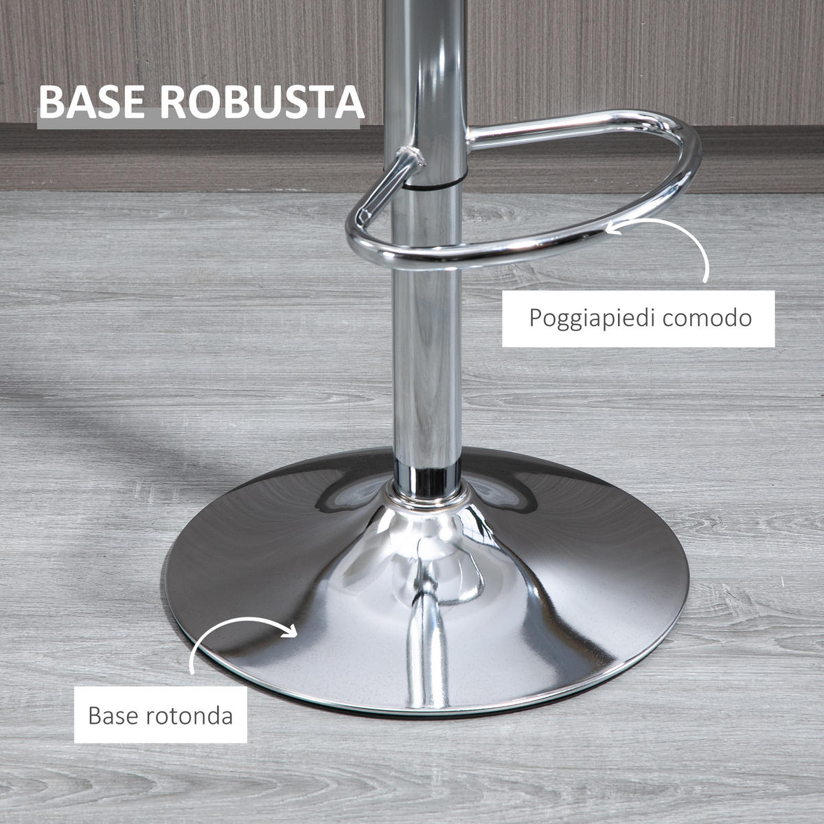 BARHOCKER, 2er-Set, höhenverstellbar, drehbar, Fußstütze, Metall/Acryl, transparent - Multicolor, Holzwerkstoff (39/87/39cm) - FORIOUS