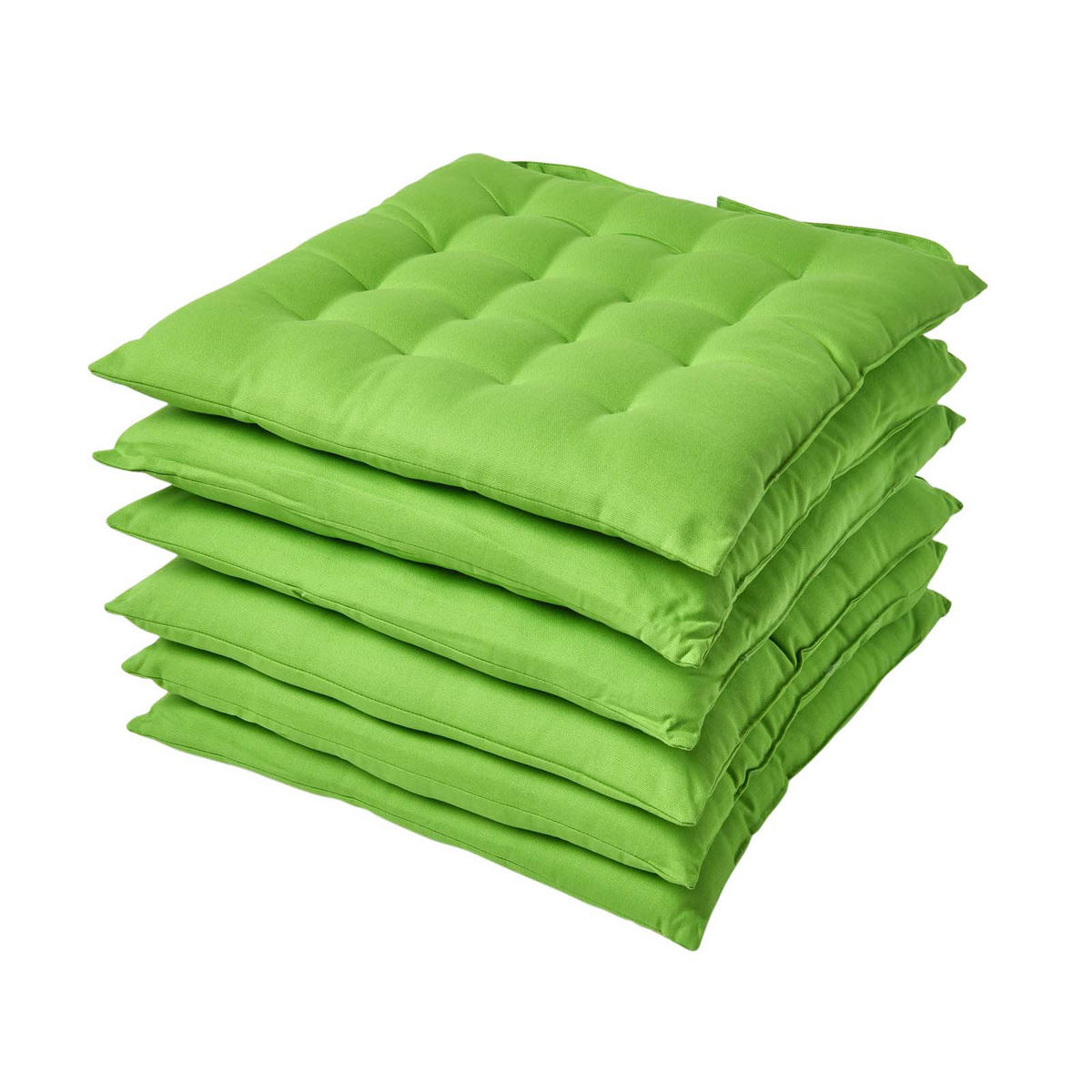 STUHLKISSEN 6er-Set limette 40/40/6,5 cm - Grün, Textil (40/40/6.5cm) - Homescapes