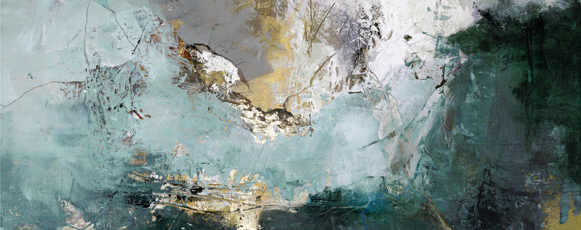 Blausilbernes Abstrakt Bild