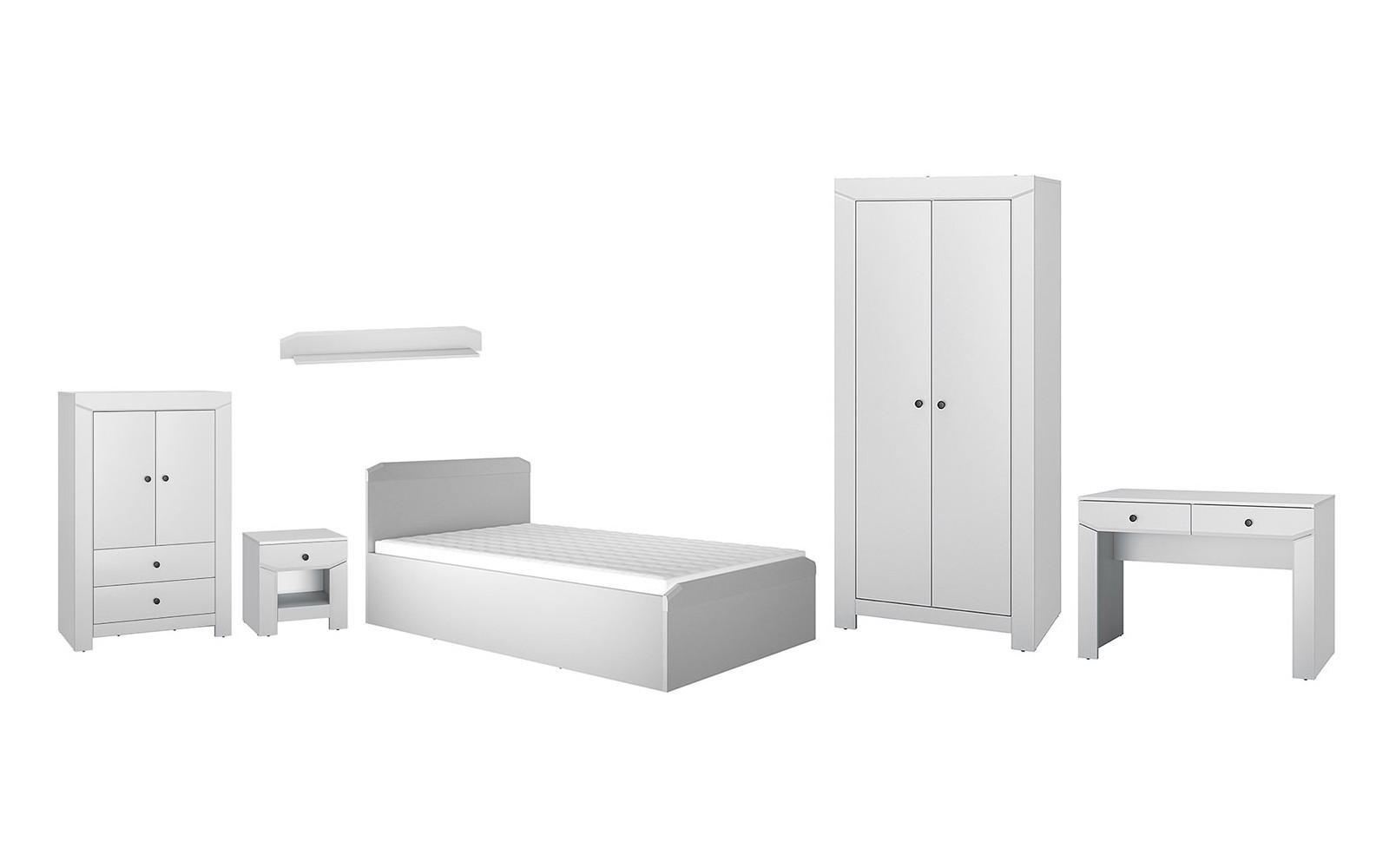 Feldmann-Wohnen Jugendzimmer-Set Grau, Silber 593x201x207 cm