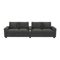 4-SITZER-SOFA mit Ladefunktion in Grau - Grau, Textil (80/82.7/299cm) - KOMHTOM