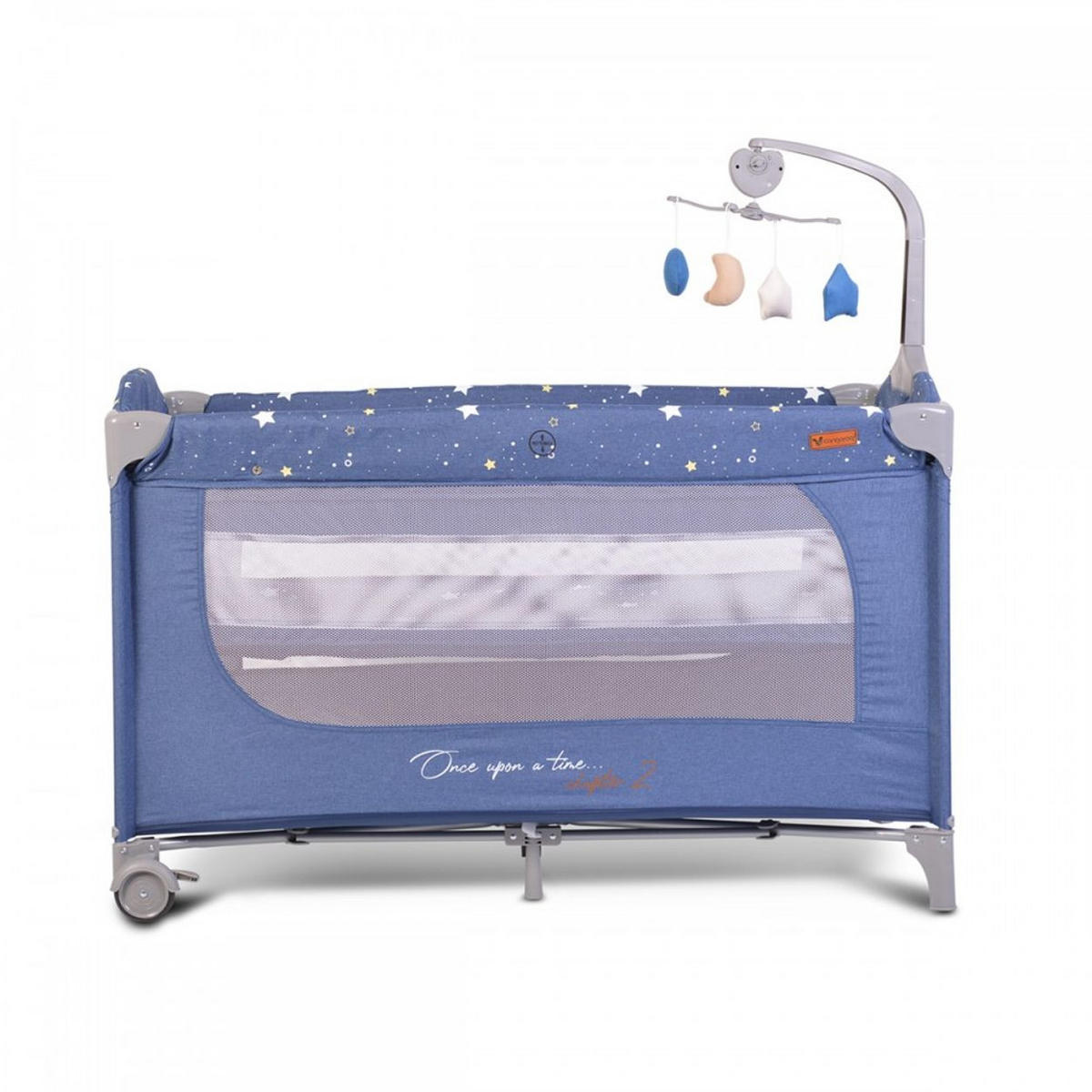 REISEBETT Once upon a time blau 2 Ebenen, Seiteneingang, Matratze, Mobile - Blau, Kunststoff (60/120cm) - Cangaroo