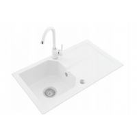 GRANITSPÜLE KDO weiss 750x435mm - Weiß, Holzwerkstoff (43/17/43cm) - roe furniture