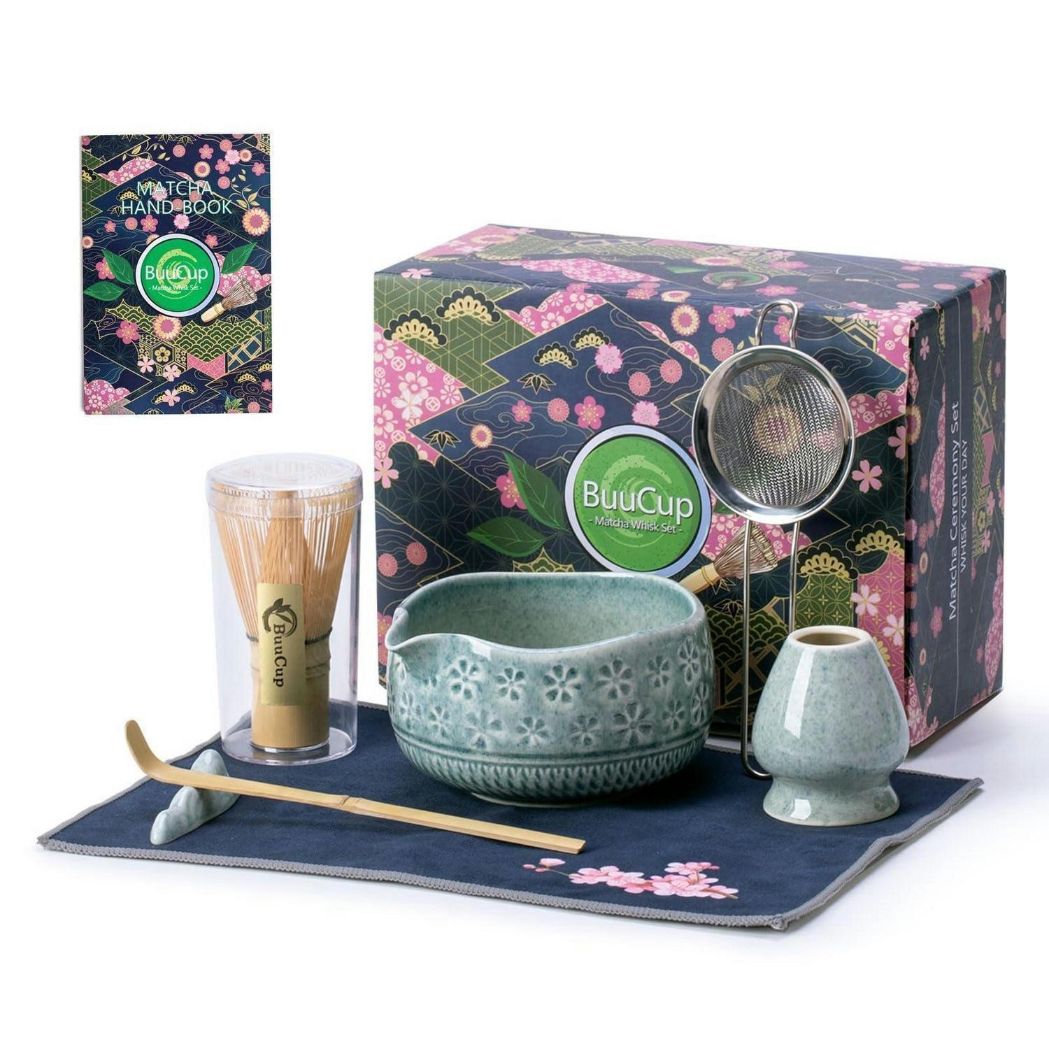 MATCHA-SET 7-teiliges Set mit Schüssel und Schneebesen - Blau, Keramik (11.6/21/29.5cm)