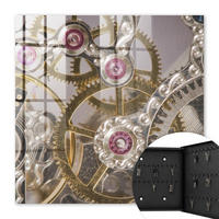 SCHLÜSSELBOX Schwarz 30x30 cm- Türöffnung nach rechts - Mechanische Eleganz - Grau, Metall (30/30/5cm) - TULUP