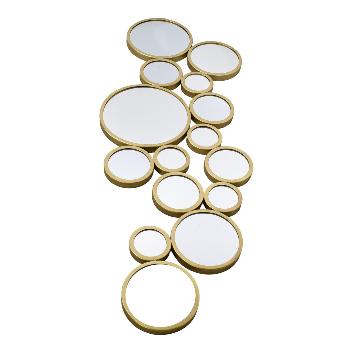 WANDSPIEGEL Bubbles Gold - Goldfarben, Metall (115/62/4cm) - LOFT42