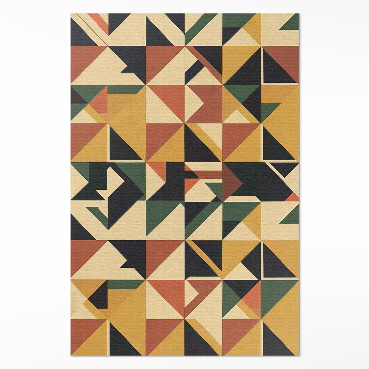 TEPPICH 120x180 cm Pastellgeometrie Bunte Retro Dreiecke & Quadrate - Rostfarben, Kunststoff (120/180cm) - Wallfluent