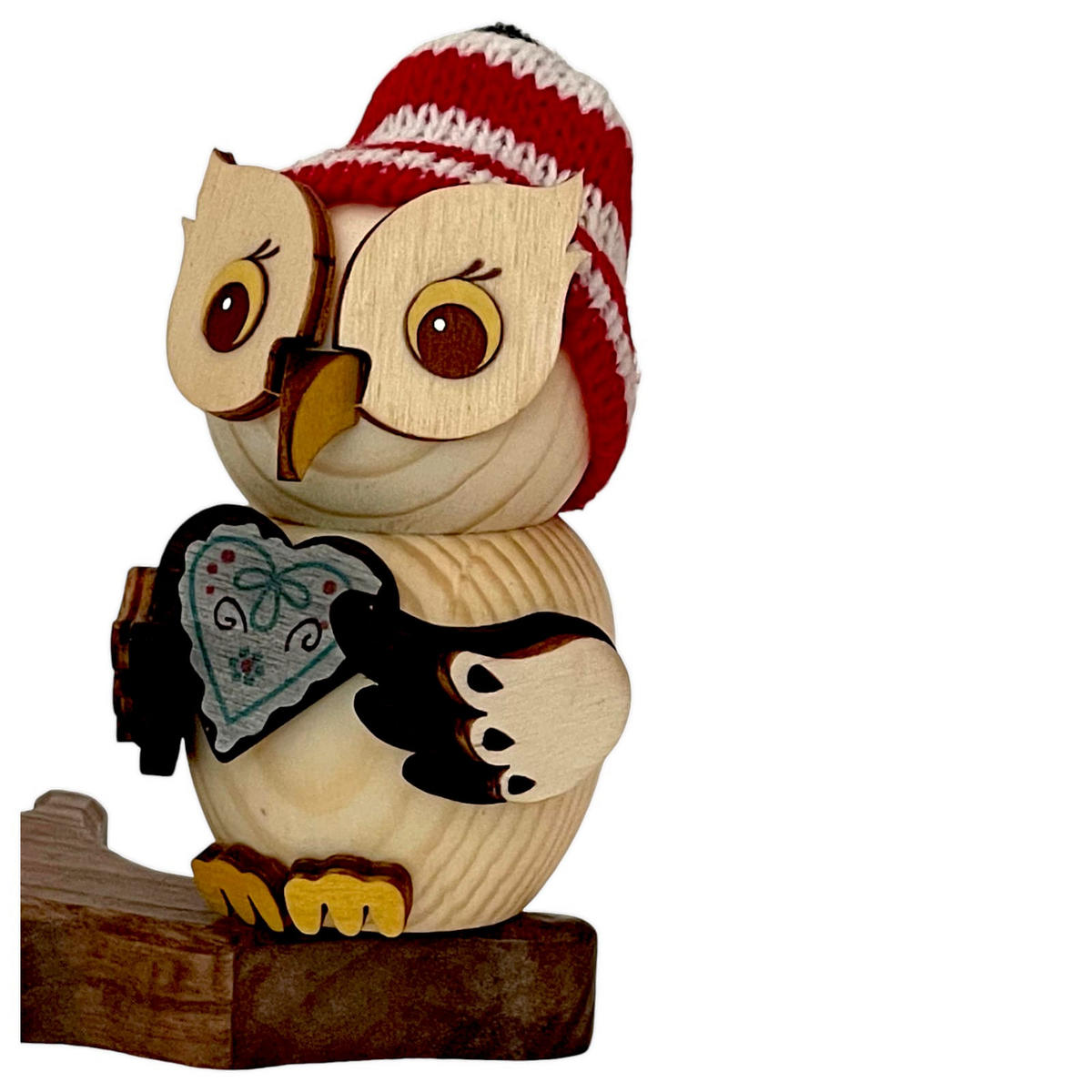 RÄUCHERFIGUR Eule Weihnachtsmarktbesuch mit Kin 15 cm - Multicolor, Holz (10/15/10cm)