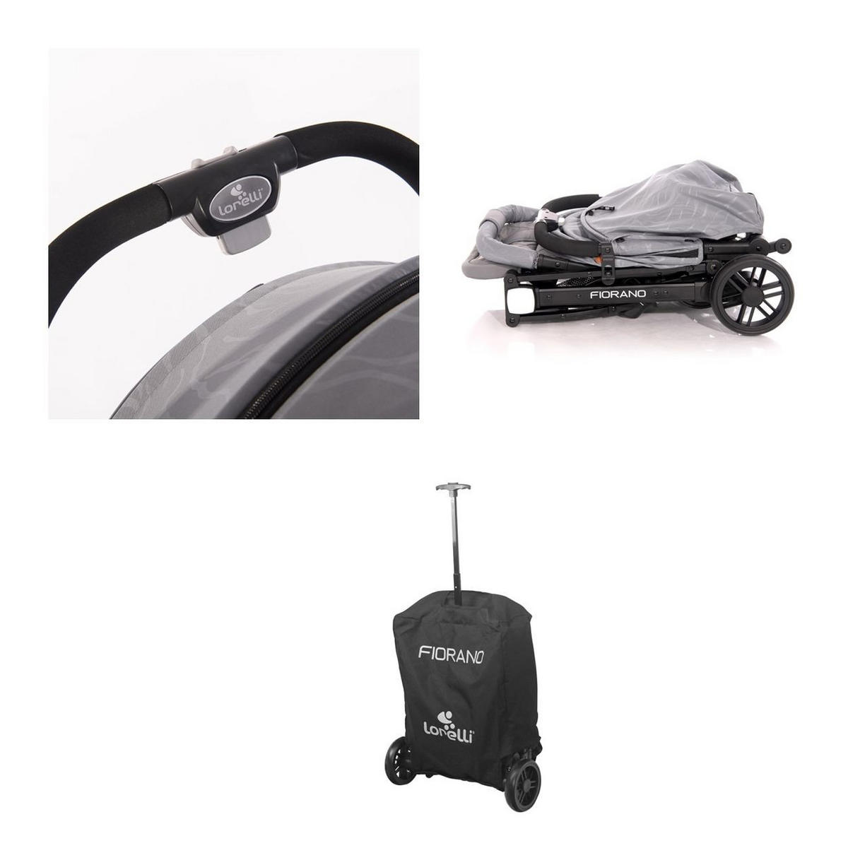 KINDERWAGEN Fiorano faltbar grau Ablagekorb, Frontbügel abnehmbar, Bremse - Grau, Metall (85/51/107cm) - Lorelli