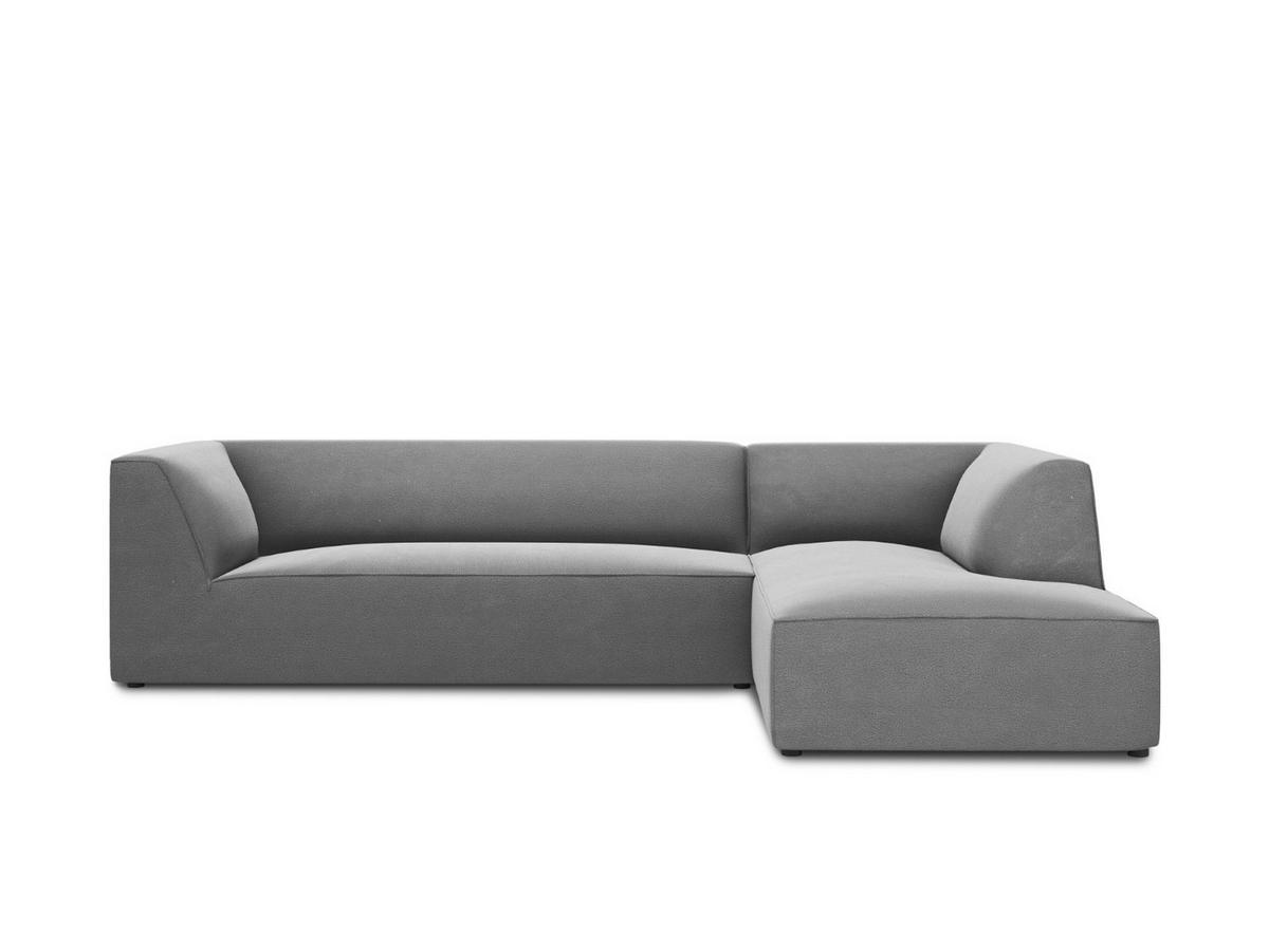 ECKSOFA rechts Ruby aus Samt grau 4 Sitzplätze - Grau, Textil (180/273cm) - Micadoni
