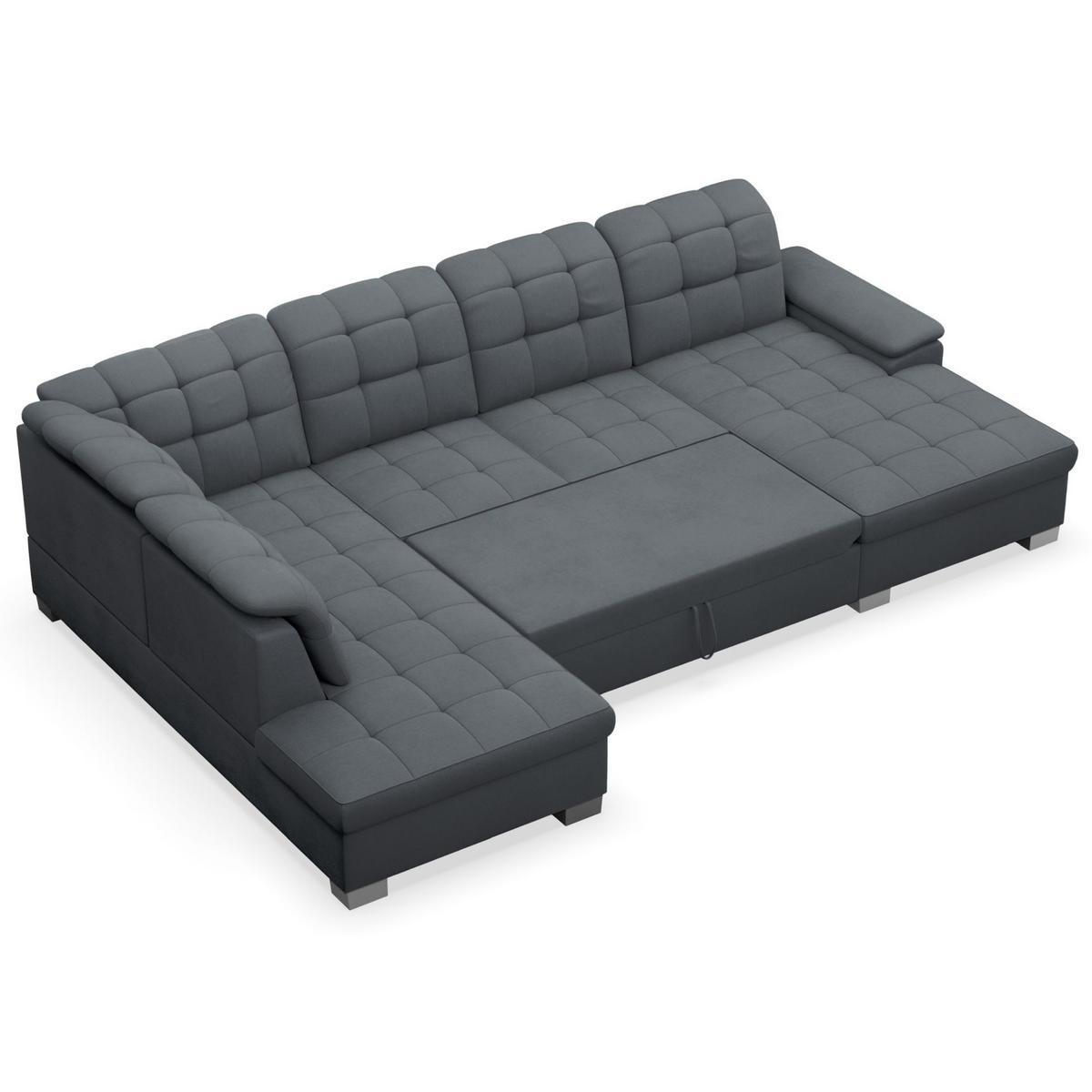 WOHNLANDSCHAFT Jamaal Dunkelgrau rechtsseitig - Dunkelgrau/Schwarz, Textil (330/106/212cm) - Selsey