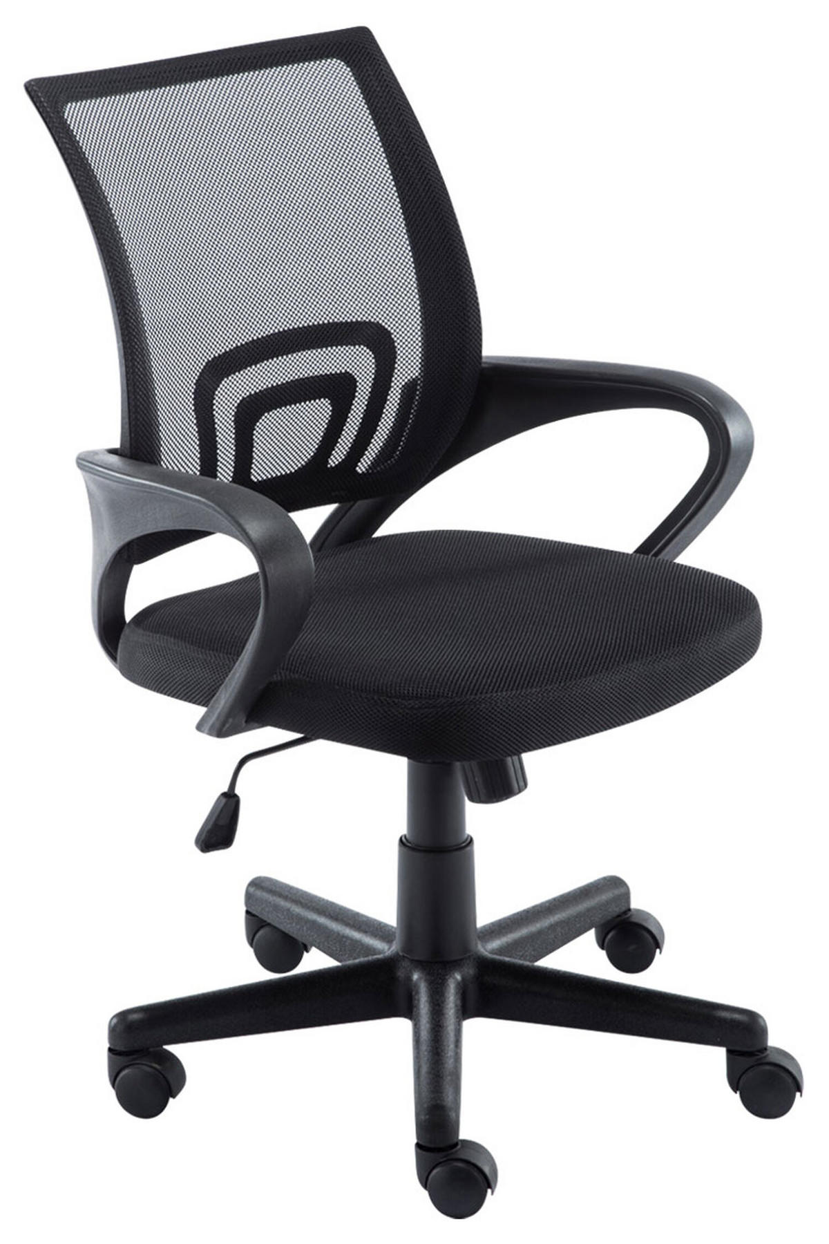 BÜROSTUHL Genf mit Netzbezug, Schwarz - Schwarz, Kunststoff/Textil (56/100/54cm) - TPFLiving